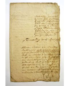Vonnis van een krijgsraad ter zee aan boord van een Nederlands oorlogsschip. Handgeschreven document, 1775