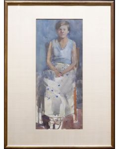 Kees Verwey, zittende vrouw, aquarel, 1934