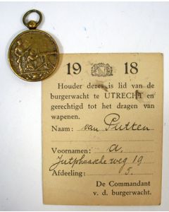 Draagpenning Burgerwacht Utrecht, ca. 1918