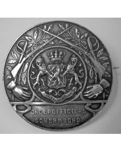 Zilveren prijsmedaille van de Onderofficiers-Schermbond, Haarlem 1905