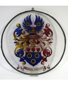 Familiewapen Harte van Tecklenburg, gebrandschilderd glas 
