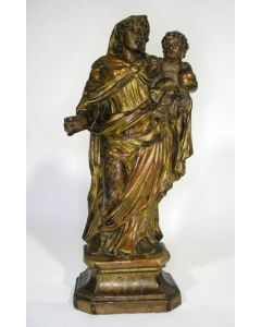 Houten beeld van de Moeder Gods met het Jezuskind, 18e eeuw