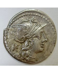 Romeinse republiek, denarius, P. Maenius, 132 v. Chr. 