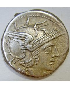 Romeinse republiek, denarius, M. Junius Silanus, 145 v. Chr. 