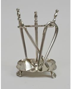 Zilveren miniatuur haardstel, 18e eeuw