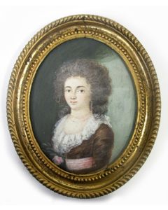 Portretminiatuur van een dame, eind 18e eeuw