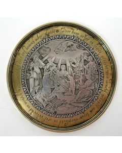 Gegraveerde zilveren huwelijkspenning, 17e eeuw 