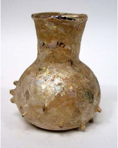 Romeins glazen flesje met noppen, 2e/3e eeuw 