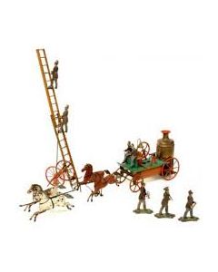Blikken speelgoed brandweerbrigade, 19e eeuw