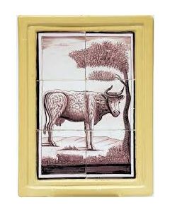 Tegeltableau, koe, 19e eeuw