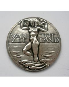 Jaarpenning VPK, 1930 (#2), Droogmaking Zuiderzee [Gijs Jacobs van den Hof], afslag in zilver