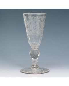 Gegraveerd wijnglas, 18e eeuw