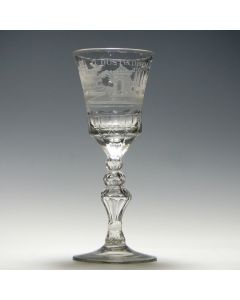 Gegraveerd wijnglas, D'Oostindische Compagnie (VOC), 18e eeuw