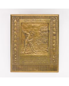 Bronzen plaquette, 'De bleeker', J.C. Wienecke, ca. 1930