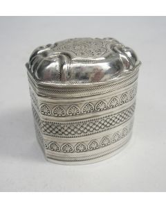 Zilveren lodereindoosje, C.J. Bruinings, Joure, 1866