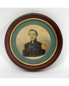 Petrus J. Bruining, Portret van de Nederlandse officier Simon Mesch,  aquarel, 1854