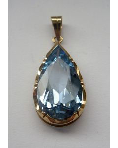 Gouden hanger met aquamarijn