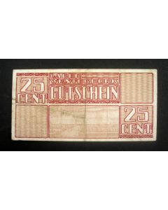 Kampgeld Westerbork, biljet van 25 cent, 1944
