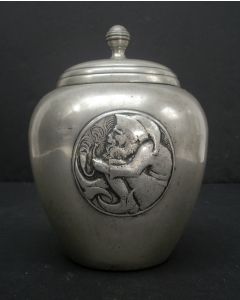 Tinnen tabakspot, ontwerp Chris van der Hoef voor Gero, ca. 1925