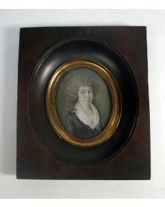 Gemonogrammeerd 'GN', Portretminiatuur van een dame, ca. 1800