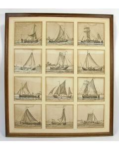 ‘Verscheide soorten Hollandse vaartuigen. 6e catern door G. Groenewegen. 1791’