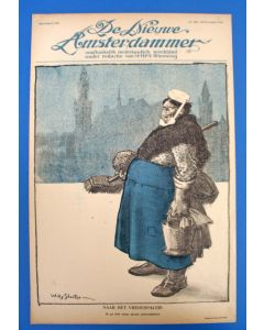 Piet van der Hem, Naar het Vredespaleis, litho voor de Nieuwe Amsterdammer, 1916