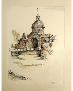 Willem van den Berg, 'Morspoort, Leiden', aquarel