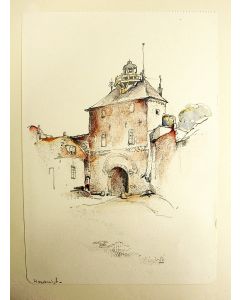 Willem van den Berg, 'Harderwijk'', aquarel