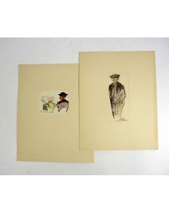 Willem van den Berg, 'Zuid-Beveland', 2 aquarellen, 1957