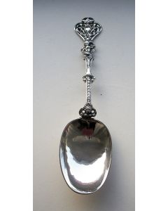 Graveerbare zilveren geboortelepel, Jacobus Niebuur, Leeuwarden, midden 18e eeuw