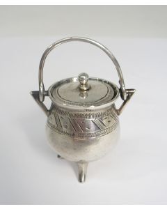 Miniatuur zilveren kookpot, Lodewijk Eylof, Amsterdam, 17e eeuw