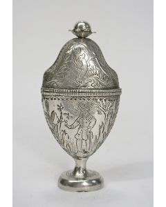 Zilveren vinaigrette / ‘hovedvandsaeg’, Denemarken, ca. 1800