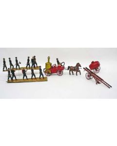 Blikken speelgoed brandweerbrigade, 19e eeuw