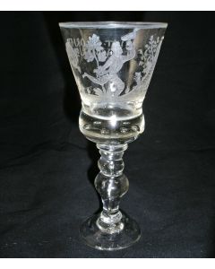 Gegraveerd wijnglas, Friesland, 18e eeuw