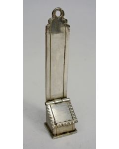Zilveren miniatuur slijpplank, 19e eeuw
