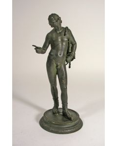 Classicistisch bronzen beeld, Narcissus, 19e eeuw