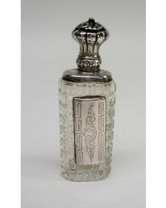 Parfumfles met zilveren monturen, 19e eeuw 