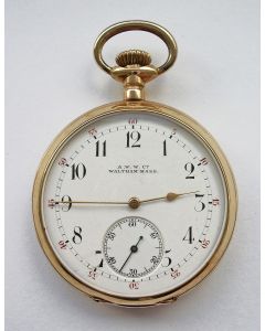 Gouden zakhorloge, Waltham, American Watch Company, ca. 1908