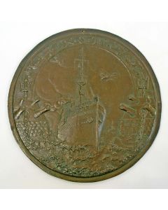 Bronzen plaquette, Nederlandsche Overzee Trust Maatschappij 1914-1919 {J.C. Wienecke]