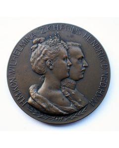 Penning, bezoek van Koningin Wilhelmina en Prins Hendrik aan de Fa. C.J. Begeer, Utrecht 1911