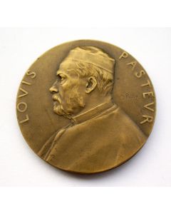 (Frankrijk) penning 100e geboortedag van Louis Pasteur, 1922