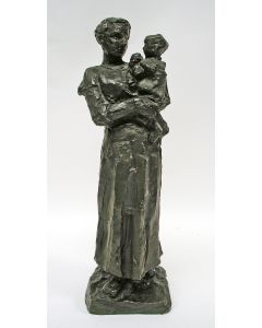 Lambertus Zijl, 'Moeder met kind', bronzen sculptuur, 1917