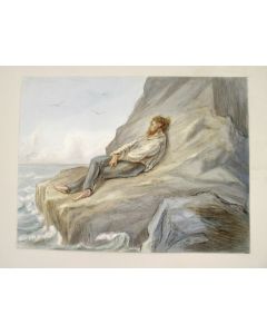  Alexander VerHuell, 'De zee', aquarel, 1877