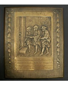 Bronzen plaquette, De notaris, J.C. Wienecke, ca. 1930