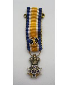 Officier Oranje Nassau, miniatuur draagmedaille in goud