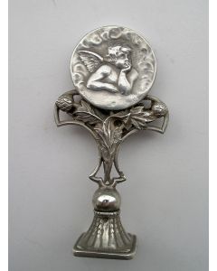Zilveren lakstempel met het cherubijntje van Raphaël, 19e eeuw