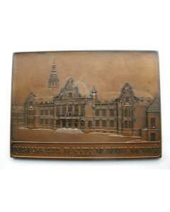 Plaquettepenning, ingebruikneming Nieuw Universiteitsgebouw Groningen, 1909