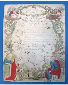 'Kerstbrief' met calligrafie, ca.1800
