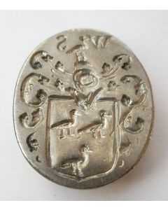Zilveren signet met familiewapen Vogels, Amsterdam 1785
