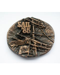 Bronzen plaquette, 'Sail '85', Amsterdam {Marianne Letterie]